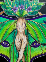 Luna Moth Original Witchy Art