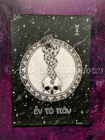 Ouroboros Original Pen and Ink Art, occult art, skull art, witchy art
