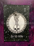 Ouroboros Original Pen and Ink Art, occult art, skull art, witchy art