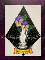 Memento Mori Original Artwork, Victorian art, witchy art, pansy art