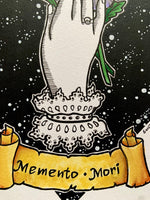 Memento Mori Original Artwork, Victorian art, witchy art, pansy art