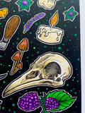 Forest Witch Original Artwork, mushroom art, witchy art, cottagecore art