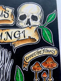 Poisonous Fungi Original Artwork, fungi lovers gift, witchy art