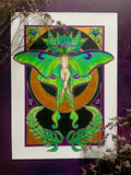 Luna Moth Original Witchy Art