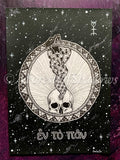 Ouroboros Original Pen and Ink Art, occult art, skull art, witchy art