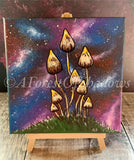 Magic Mushroom Canvas Set | fungi art | galaxy painting | psychedelic trippy wall art | Terence McKenna | nature lovers gift