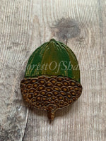 Acorn Wooden Pin Badge | Hand Painted Brooch | Woodland Art | Nature Lovers Gift | Pagan Accessories | Forest Pin | Cottagecore Fashion