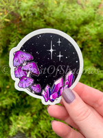 Amethyst Crystal Mushroom Sticker